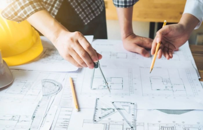 Dessin de plan de préparation de rénovation